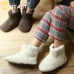 Slippers VENTACT 2024 Winter Women Thick Warm Floor Shoes High Tube Non-Slip Indoor Cotton Boots Lovers Coral Fleece Sock