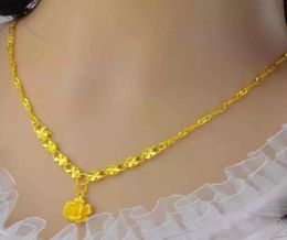 Rose Wedding Gift for girlfriend Jewelry never fade goldplated Necklace5457004