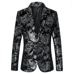 Men's Suits Fashion Casual Boutique Business Blazer Personalized Bronzing Design Evening Dress Suit Male Slim Fit Blazers Jacket Coat