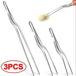 Utensils 1/3Pc Kitchen Tweezer Utensil BBQ Tweezer Food Clip Kitchen Bar Chief Tongs Stainless Steel Portable for Picnic Barbecue Cooking