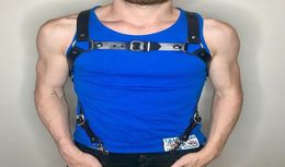 Belts PU Punk Men Restraint Belt Male Leather Chest Adjustable Harness Body Straps Suspenders9386810