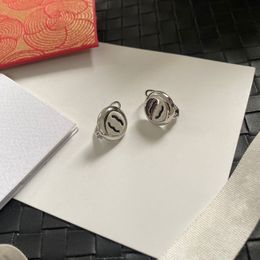 Luxury Brand Designers Letters Stud Clip Chain brass Geometric Famous Women Crystal Rhinestone Earring Wedding Party Jewerlry