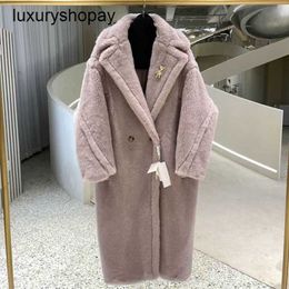 Maxmaras Coat Teddy Bear Womens Cashmere Coats Wool Winter 18 Full Colour Star Same Style Light Luxury Particle Camel Velvet Maillard Coa