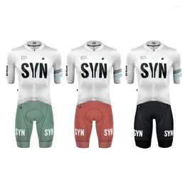 Racing Sets 2024 White Color Scheme Elegant Men's Cycling Suit Short Sleeved Set MTB Clothing Aero Bicycle Shirts And Bib Shorts