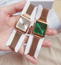 Brand Wrist Watches Fashion Women Ladies Girl Bee Square Style Luxury Steel Metal Magnetic Band Quartz Clock GU 128 2201M7082763