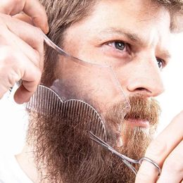 New 2022 Fashion Men Beard Shaping Styling Template Comb Men's Beards Combs Beauty Tool for Hair Beard Trim Templatesival