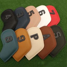 Numbers Protector Case Embroidery Protective Cover Golf Club Iron Headcover Headcovers Head 240424