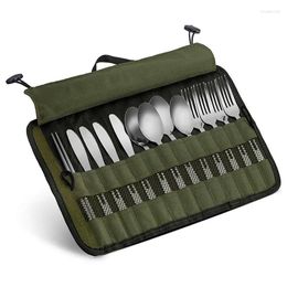 Storage Bags Outdoor Camping BBQ Cutlery Bag Foldable Spoon Knife Fork Chopsticks Protective Cover Portable Set