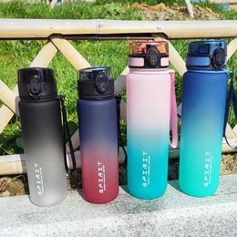 Water Bottles 1 Litre Large Capacity Leak Proof Sports Bottle Colourful Plastic Cup Portable Gym Fitness Jugs Outdoor Travel