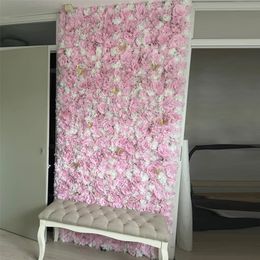 60cmx40cm Pink Flower Wall Panels Artificial Floral Backdrop for Wedding Party Baby Bridal Shower Silk Faux Christmas Wall 240417