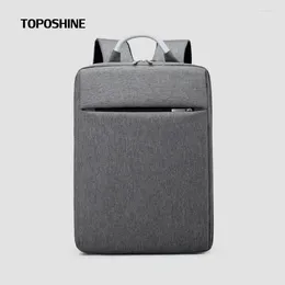 Backpack Toposhine 2024 Double Layer Travel Backpacks Men Oxford Rucksack For 15.6 Inch Laptop Business Outside School Boy Grey Bags