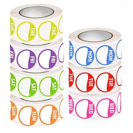 Storage Bottles 7 Rolls Week Stickers Day Of The Dot Removable Labels For Restaurant Date Copper Plate Monday To Sunday Labelling