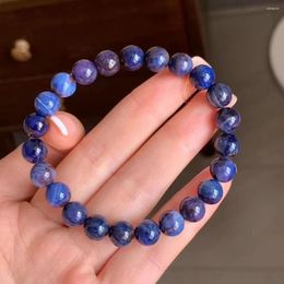 Strand A Super Beautiful Interstellar Blue Round Bead Bracelet With Vibrant And Rich Gemstone Color