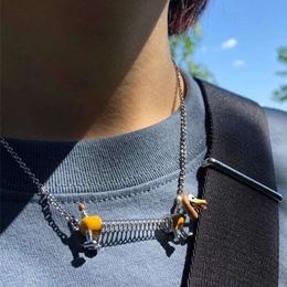 Koreanischer Stil Frühlingshund tropfend Öl Lustige Schlüsselbeutel Kette Paar Cartoon Welpe Halskette Modedesign Schmuckgeschenke