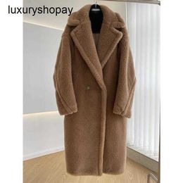 Maxmaras Coat Teddy Bear Womens Cashmere Coats Wool Winter 22 New m Family Thickened Particle Camel Fleece Mid l