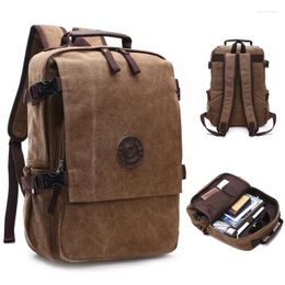 Backpack Men's Casual Canvas Stylish Laptop Multifunction School Bag Outdoor Travel Bags Durable Classic