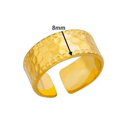 Wedding Rings Stainless Steel Dot Geometric Open Rings for Women Gold Plated Couple Wedding Ring Female Light Luxury Aesthetic Jewellery Gift
