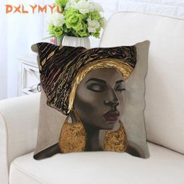 Pillow African Woman Abstract Posters Painting Print Cover Linen Pillowcase Throw Covers For Car Sofa Decoration