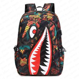 Designer Sprayground Backpack New Specialized Childrens School Bag Student Shark Personalized Print Large Capacity Lightweight Casual Minimalist Bag 895