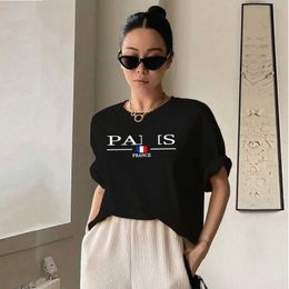 Men's T-Shirts 2024Summer womens T-shirt cotton t-shirt casual Harajuku CH O-collar T-shirt brand fashion short-slved T-shirtshirt y2kLU T240425