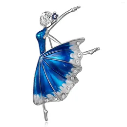 Brooches Fashion Women Brooch Cute Ballet Dancer Lapel Pins Rhinestone Corsage Luxury Jewellery Accessories For Clothing