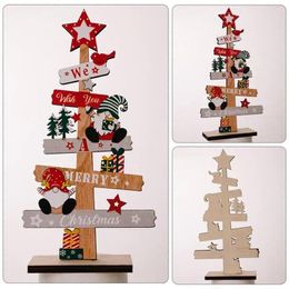 Christmas Decorations Desktop Alphabet Wooden Sign Old Man Snowman Gnome Ornaments Scene Decoration