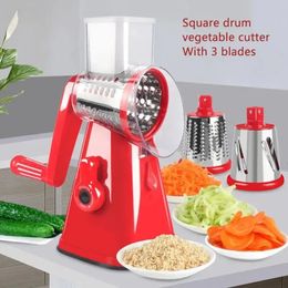 Multifunctional Vegetable Cutter Slicer Kitchen Roller Gadgets Tool Vegetable Chopper Round Slicer Potato Carrot Cheese Shredder 240422