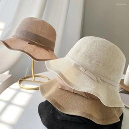 Berets UV Protection Fisherman Hat Women Wide Brim Foldable Sunshade Cap Portable Breathable Beach