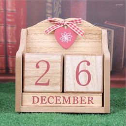 Decorative Figurines European Style Pastoral Wood Creative Calendar Pography Props Home Decoration Christmas Crafts Ornament