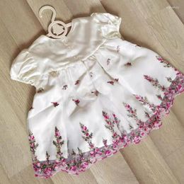 Girl Dresses Kids Toddler Baby Formal Embroidered Flowers Party Shorts Sleeve Girls Summer Dress