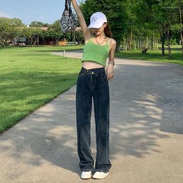 Women's Jeans Jmprs Y2K Women Baggy Fashion Casual Denim Pants Straight Harajuku American High Waist Trousers Slim Chic Basic