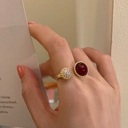 High cost rings performance jewelry Red Ring for Womens Luxury and Unique Exquisite Finger Adjust with common vnain