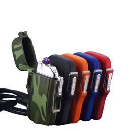 Personalized Fashion Models Outdoor Portable USB Dual Arc Electronic Waterproof Windproof Lighter