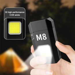 Accessories COB Led Flahlight With Lighters Dual Arc Pulse Flameless Lighter Type C Rechargeable Lighter Work Light Mini Light Men's Gift