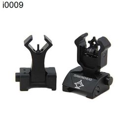 Outdoor Compact Diamondhead Flip-up Rear and Front Folding Sight for Picatinny Rail