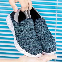 Casual Shoes Men's Non Slip Flyweaving Walking Fashion Light Middle Elderly Hiking Men Athletic Ankle Flat Sneakers