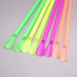 Disposable Cups Straws 400 Pcs Snow Cone Time Spoon Design Smoothie Party Drinking Tools Sucking Pool