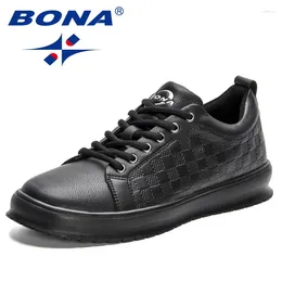 Casual Shoes BONA 2024 Designers Trendy Handmade Leather For Men Platform Sneakers Man Comfortable Anti Slip And Wear