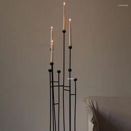 Candle Holders Minimalist Floor-standing Designer Iron Stand Creative Home Decoration Retro Ornament Christmas