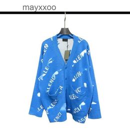 Balencgs Designer Hoodies Magioni Magioni Versione soffitto di moda INS Brand Brand Autumn e Winter Stampato a maglia cardigan a maglia a maglia invernale M12A