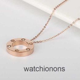 High Quality Luxury Necklace Cartter Popular cake necklace female rose gold ring pendant clavicle chain luxury fashion personality