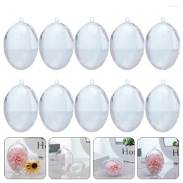 Decorative Figurines 10 Pcs Egg Decoration Box Transparent Ball Pendants Eggs Easter Party Favour Clear Fillable Plastic