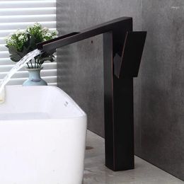 Bathroom Sink Faucets Basin Modern Black Faucet Waterfall Single Hole Cold And Water Tap Mixer Taps 8787