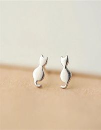 Fashion ctue Animal Cat Stud Earrings lovely Kitty Cat ear stud earring for women brinco de meninas6588849