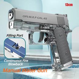 Mini Manual Water Gun M1911 Desert Eagle Summer Swimming Play Toy Continuous Firing Pool Outdoor Fun 240424