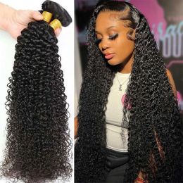 Wigs Wigs Best Kinky Curly Bundles 12A Human Hair Water Wave Wavy Bundles Raw Brazilian Hair Weave Tissage Wholesale Sale