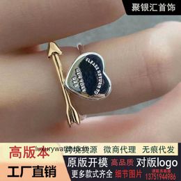 Women Band Tiifeany Ring Jewellery Silver V Gold Material Simple and Fashionable Versatile New Love Arrow