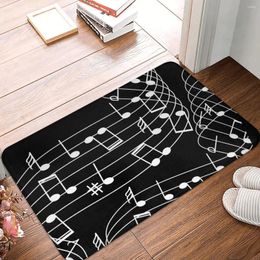 Carpets Music Notes Guitar Anti-Slip Rug Doormat Kitchen Mat Hallway Carpet Welcome Decorative