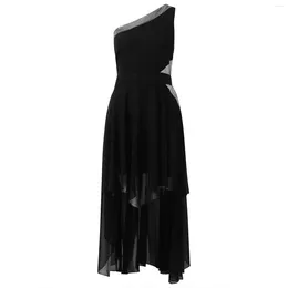 Casual Dresses Sexy Elegant Deep V Neck Sleeveless Asymmetrical Cascading Ruffles High Prom Dress Long For Women Evening