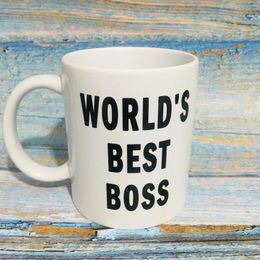 Mugs Worlds Best Boss Coffee Cup 11 oz White Ceramic Tea Cup Office Coffee Cup Friend Gift Cup J240428